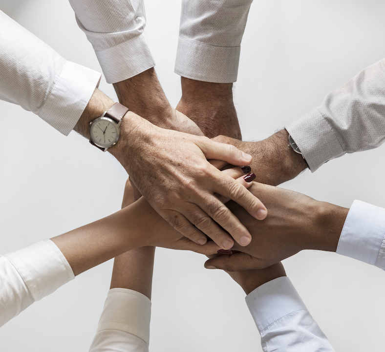 Business hands joined together teamwork